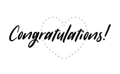 Congratulations hand written lettering calligraphic text. Congrats greeting message.
