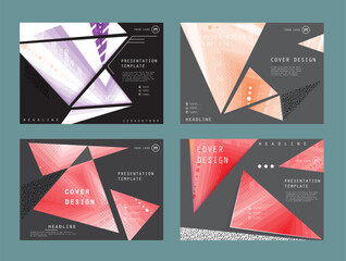 Modern abstract covers set. Abstract shapes composition. Futuristic minimal design. Eps10