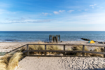 pier on the baltic sea on a sandy beach