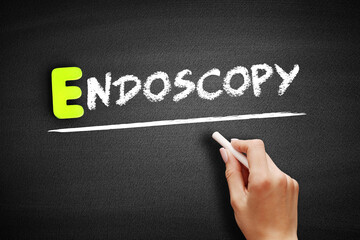 Endoscopy text on blackboard, concept background