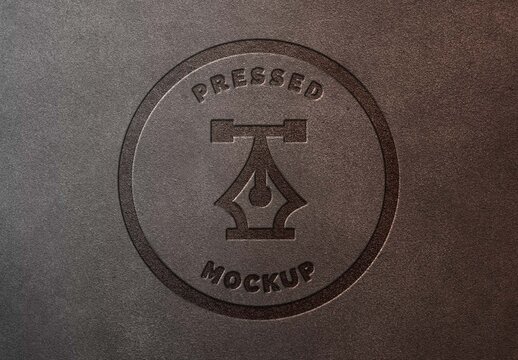 Leather Pressed Stamping Logo Mockup