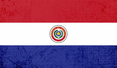 Naklejka premium Vector Illustration Grunge And Distressed Flag Of Paraguay