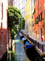 Gondolas in a Venice Canal