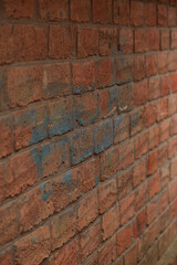 Brick wall texture. Teal and orange