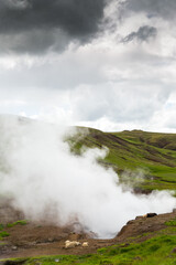 Fototapeta na wymiar Reykjadalur hot spring hike, Iceland