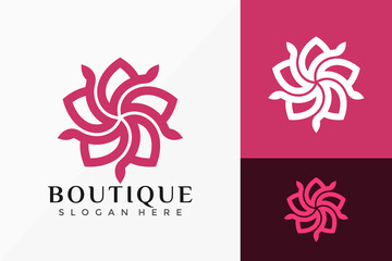 Lotus Star Boutique Logo Vector Design. Abstract emblem, designs concept, logos, logotype element for template.