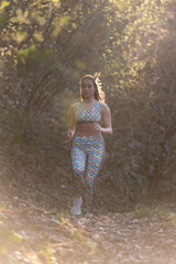 young fit beautiful woman running 