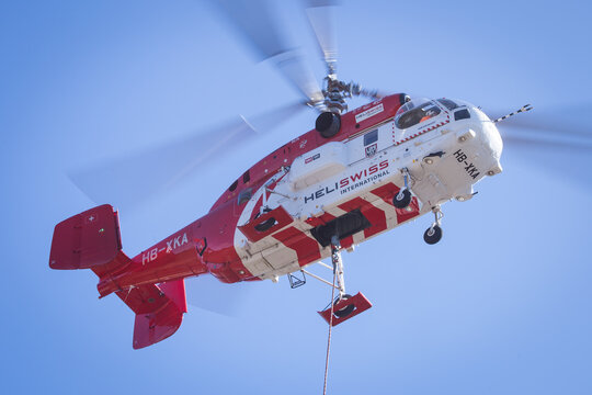 Heliswiss Kamov Ka 32 transport helicopter in operation