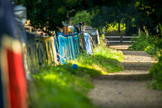 View Of The Path Along The Water Barges