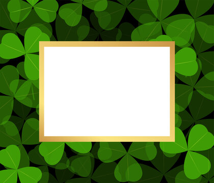 Festive frame for St. Patrick's day. For invitation, sale, website. Stock vector illustration.