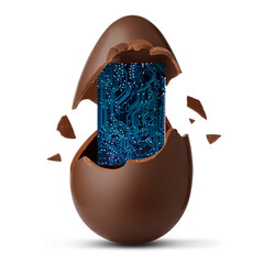 Uovo di cioccolato con sorpresa elettronica
