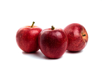 Delicious red apples isolated on white background