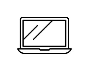 Laptop Icon Vector. Simple flat symbol. Perfect Black pictogram illustration on white background
