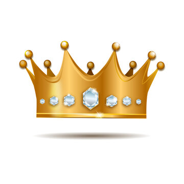 Golden king's crown with diamonds 