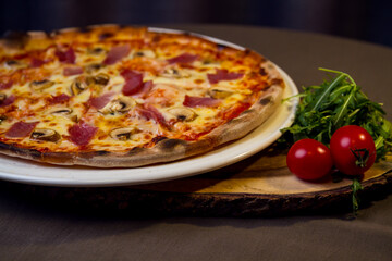 pizza on a table