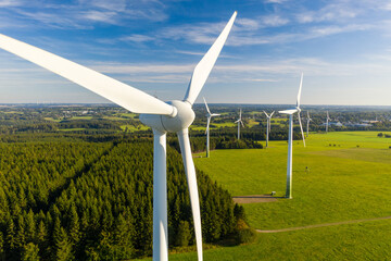 Fototapeta wind turbines in a field obraz