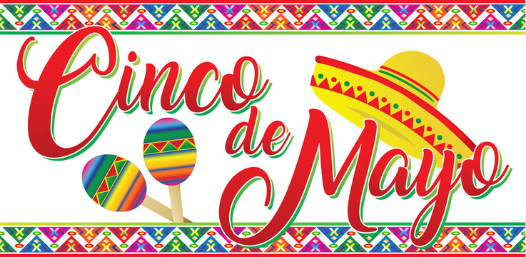 Cinco De Mayo Banner With Sombrero