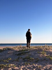 walking on the beach