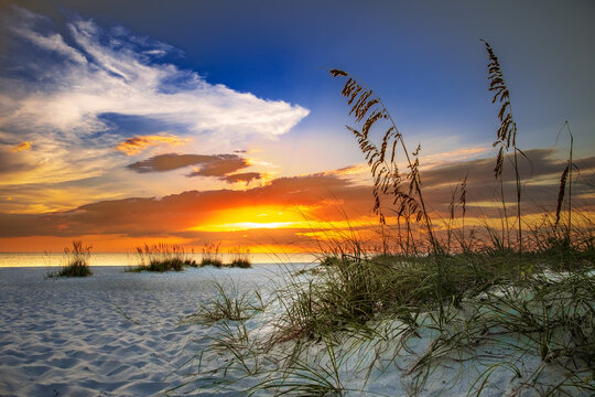 Sunset over the beach, Anna Maria Island, Florida