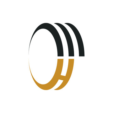 Creative abstract letter hm logo design. Linked letter mh logo design.