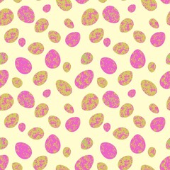 Seamless easter pattern with eggs