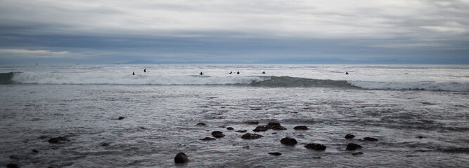 Surfer in the sea near Santa Barbara