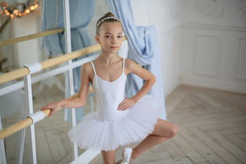 Ballet. A little ballerina at a rehearsal.