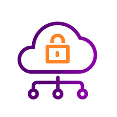 internet cloud security data storage icon