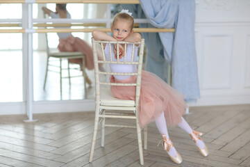  Ballet. A little ballerina at a rehearsal.