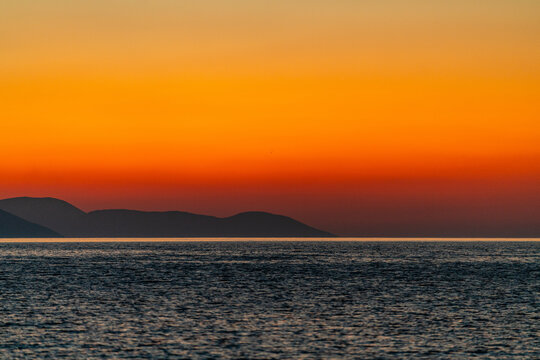 Sattes Abendrot am Meer