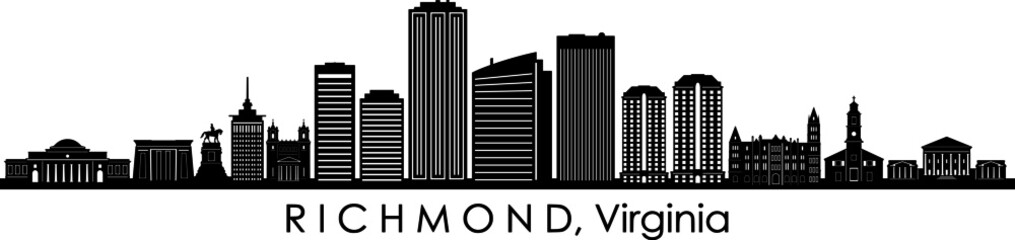 RICHMOND Virginia USA City Skyline Vector
