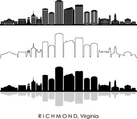 RICHMOND Virginia USA City Skyline Vector
