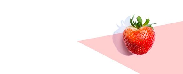 Fresh red strawberry overhead view