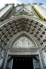 Fachada de la catedral gótica de Las Carmelitas. Montevideo, Uruguay