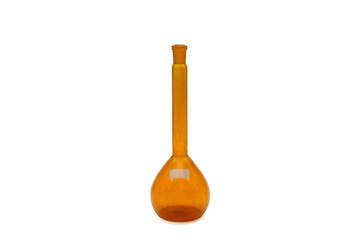 Old chemistry flask isolated