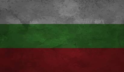 Grunge Bulgaria flag. Bulgaria flag with waving grunge texture. Vector background.