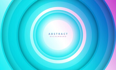 Gradient background. Abstract circle paper cut smooth color composition.