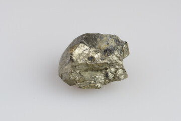 Natural pyrite on white background