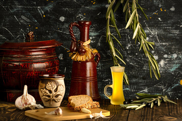 The atmosphere of country life. Rustic still life