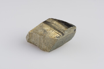 Natural pyrite on white background
