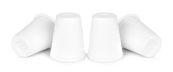 White paper glass on white background