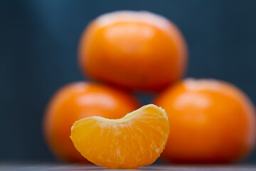 mandarin, fresh fruit black background