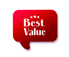 red vector banner ribbon best value.