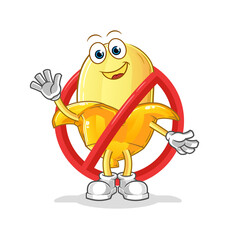 say no to banana mascot. cartoon vector
