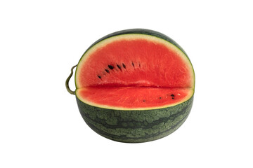 Fresh ripe striped watermelon with seeds