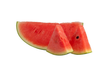 Ripe watermelon sliced on the white background