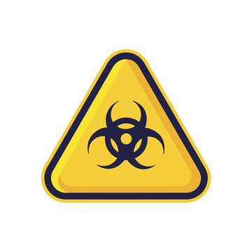 Bio hazard Sign Isolated On White Background. Triangle Warning Symbol Simple, Flat Vector, Icon You Can Use Your Website Design, Mobile App Or Industrial Design. Vector Illustration