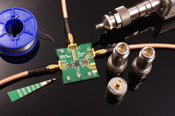 RF PCB and equipment for testing and measurements isolated