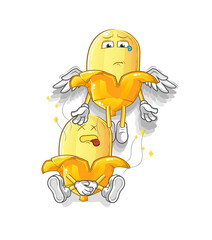 banana spirit leaves the body mascot. cartoon vector