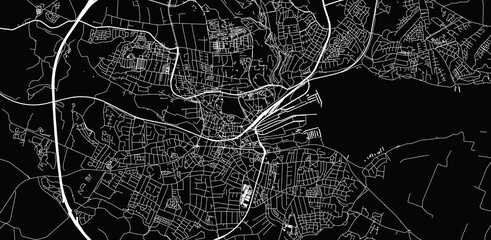 Urban vector city map of Kolding, Denmark